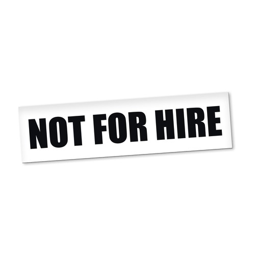 Not for hire magnetschild - for,